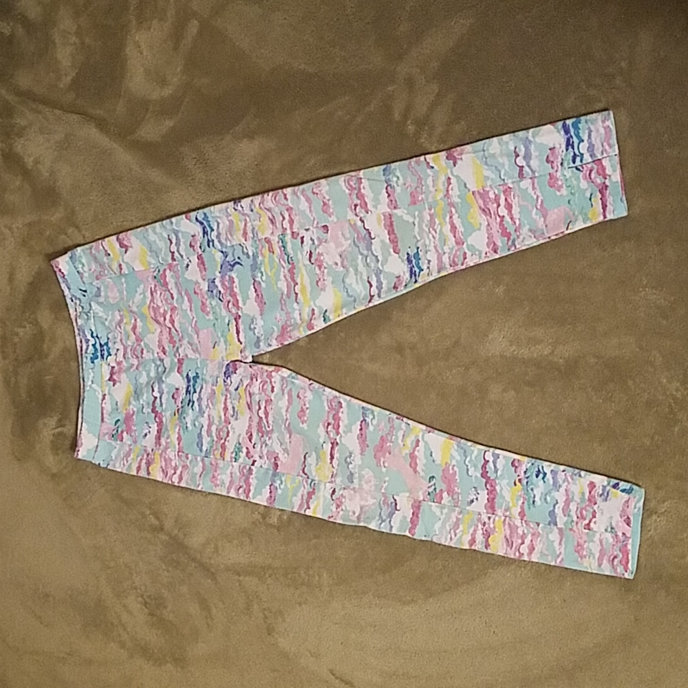 Art & Eden US 10 cloud and horses organic cotton multi-color legging.